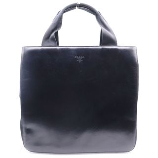 プラダ(PRADA)のPRADA プラダ ロゴ トートバック ハンドバック カーフレザー テスート ブラック(ハンドバッグ)