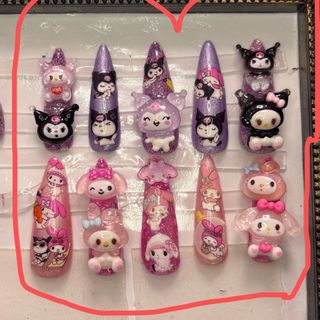nail No.1057 キッズサイズ 天使と悪魔 マイメロディ クロミ(つけ爪/ネイルチップ)