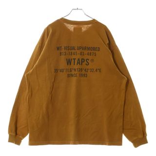 ダブルタップス(W)taps)のWTAPS ダブルタップス 24AW EX49_COLLECTION SPEC L/S COTTON バックプリント 長袖Tシャツ 242ATDT-CSM09 ブラウン(Tシャツ/カットソー(七分/長袖))