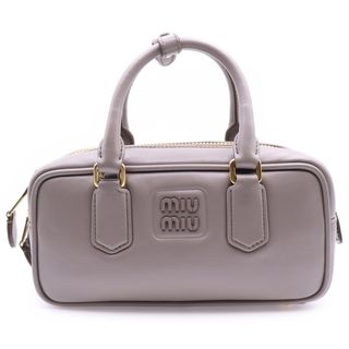 ミュウミュウ(MIU MIU)のmiumiu ミュウミュウ アルカディ 2WAYバッグ ハンドバッグ ショルダーバッグ ゴールド金具 ベージュ レザー(ショルダーバッグ)