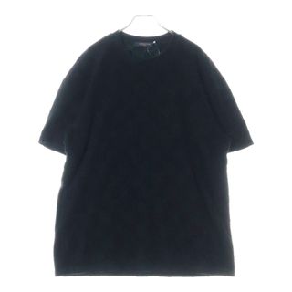 ルイヴィトン(LOUIS VUITTON)のLOUIS VUITTON ルイヴィトン 24AW ダミエフレンチテリーコットン半袖Tシャツ RM242MQ JNW HRY44W ブラック(Tシャツ/カットソー(半袖/袖なし))