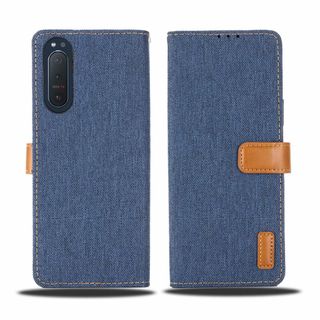 【 Viesa 】 新型モデル デニム デザイン ケース 手帳型 Sony Xp