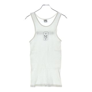 クロムハーツ(Chrome Hearts)のCHROME HEARTS クロムハーツ OLD MAPPLETHORPE TANK TOP ロゴプリント リブタンクトップ ノースリーブカットソー ホワイト(Tシャツ/カットソー(半袖/袖なし))