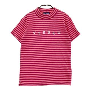 サイズ：1 23区GOLF ニジュウサンクゴルフ  モックネック 半袖Tシャツ ボーダー柄 レッド系 [240101426033] ゴルフウェア レディース ストスト(ウエア)
