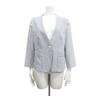 【未使用】【新古品】Mixing blue　ミキシングブルー　ジャケット　七分袖丈　春夏　38サイズ　9号　定価28000円S26＿s-0699-r26(テーラードジャケット)