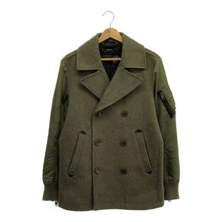 ディーゼル(DIESEL)のDIESEL ディーゼル Pコート MA-1ドッキング スリーブ切替 アウター メンズ キルティング ショートスリーブジャケット(ピーコート)
