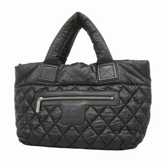 シャネル(CHANEL)の【5ge5651-h】シャネル トートバッグ コココクーン ナイロン ブラック シルバー金具【中古】レディース(トートバッグ)