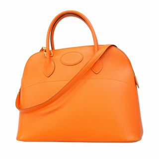 エルメス(HERMES)の【5ge5682-h】エルメス ハンドバッグ ボリード35 ヴォーガリバー オレンジ ゴールド金具 □C刻印【中古】レディース(ハンドバッグ)