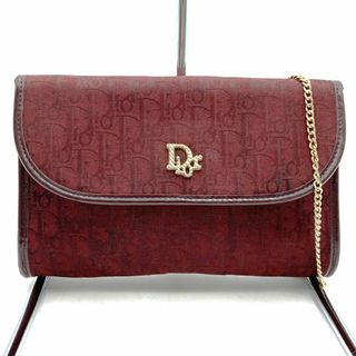 ディオール(Dior)のDior ディオール トロッター キャンバス チェーンショルダーバッグ ポーチ レッド ヴィンテージ  レディース 【中古】(ショルダーバッグ)