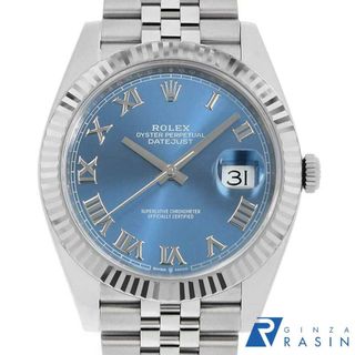 ロレックス(ROLEX)のロレックス デイトジャスト41 126334 ブルー ローマ 5列 ジュビリーブレス ランダム番 メンズ 中古 腕時計(腕時計(アナログ))