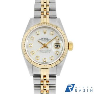 ロレックス(ROLEX)のロレックス デイトジャスト 10Pダイヤ 69173NG ホワイトシェル T番 レディース 中古 腕時計(腕時計)