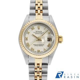 ロレックス(ROLEX)のロレックス デイトジャスト 79173 アイボリー ピラミッド ローマ Y番 レディース 中古 腕時計(腕時計)