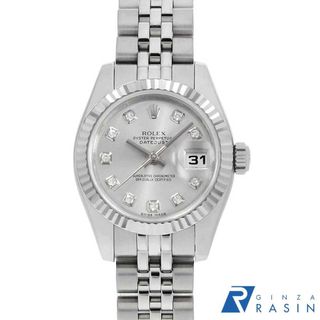 ロレックス(ROLEX)のロレックス デイトジャスト 10Pダイヤ 179174G シルバー V番 レディース 中古 腕時計(腕時計)