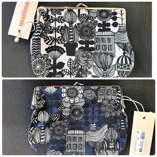 マリメッコ(marimekko)のマリメッコ　レア　2種類の柄が入った　がま口ポーチ　リントゥクト　新品　限定(ポーチ)