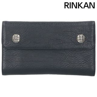クロムハーツ(Chrome Hearts)のクロムハーツ  WAVE CROSS BALL/ウェーブ クロスボールボタンレザーウォレット財布 メンズ(その他)