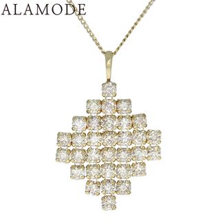 D1.25 パヴェダイヤモンド ネックレス K18 イエローゴールド YG ネックレス アクセサリー ジュエリー ペンダント ゴールド金 レディース 40802136896【中古】【アラモード】(ネックレス)