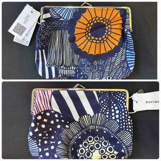 マリメッコ(marimekko)のマリメッコ　レア　2種類の柄が入った　がま口ポーチ　シイルトラプータルハ　新品(ポーチ)