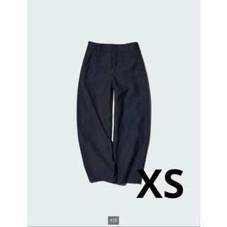 ユニクロ(UNIQLO)のUNIQLO ジャージーバレルレッグパンツ ネイビー XS(カジュアルパンツ)