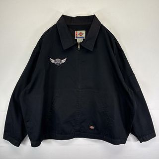 ディッキーズ(Dickies)の古着 ディッキーズ Dickies ワークジャケット フルジップ バックプリント レーシング 大きいサイズ 3XL  ブラック メンズ(その他)