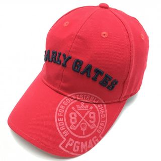【超美品】パーリーゲイツ キャップ レッド コットン100％ 汗取りパッド付 FR ゴルフウェア PEARLY GATES