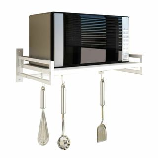 ABCOOL ウォールマウントキッチン電子レンジオーブンホルダーラック, フック