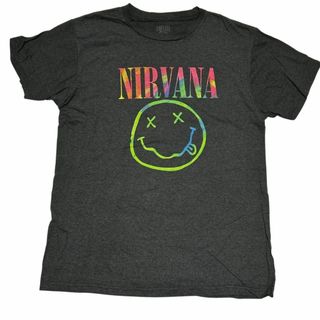 ニルヴァーナ NIRVANA レインボー スマイル Tシャツ 夏物古着m15