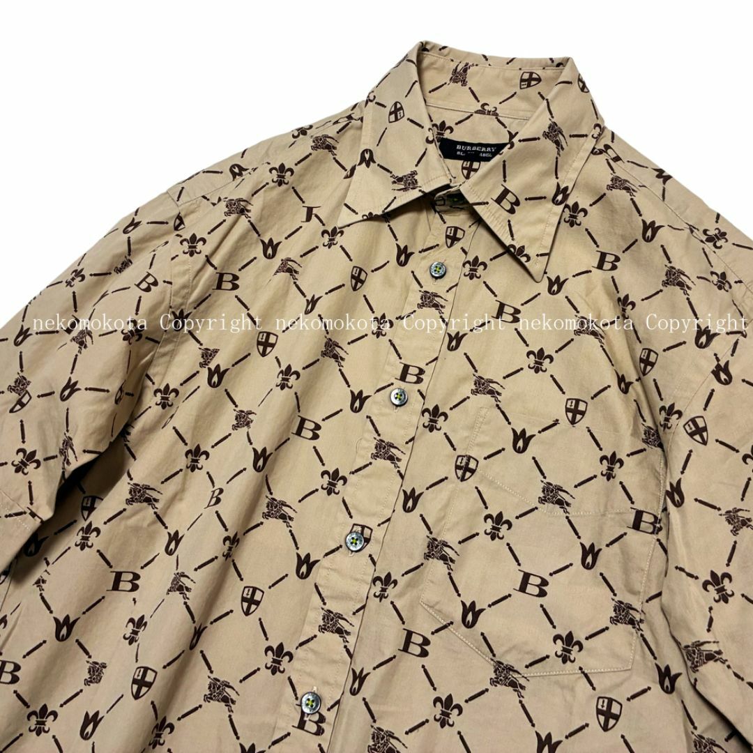 美品✨大人気✨バーバリーブラックレーベル モノグラムシャツ サイズ2(M) BURBERRY BLACK LABEL - 美品 バーバリーブラックレーベル