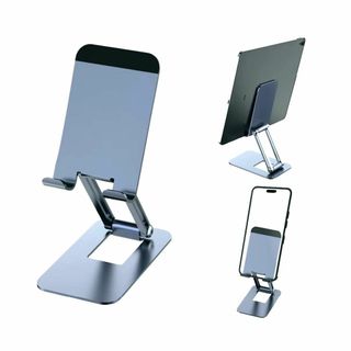 【在庫処分】スマホスタンド 卓上2024軽量化されたアルミ製折りたたみ高さ調節可