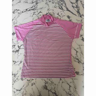△【CHANEL BOUTIQUE 】ピンク ストライプ ポロシャツ