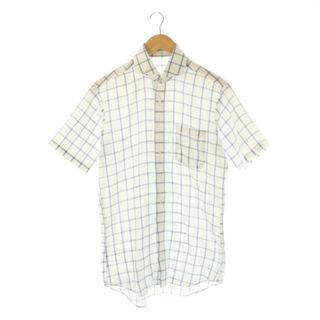 オリヒカ(ORIHICA)のオリヒカ ORIHICA シャツ チェック柄 M 半袖 白 ブルー /HK(シャツ)