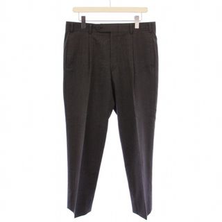 バーバリー ロンドン テーパードパンツ スラックス ウール カシミヤ混 茶(スラックス)