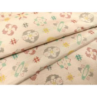 平和屋着物●上質な紬 　舞花文　正絹　逸品　未使用　AAAY5954ph