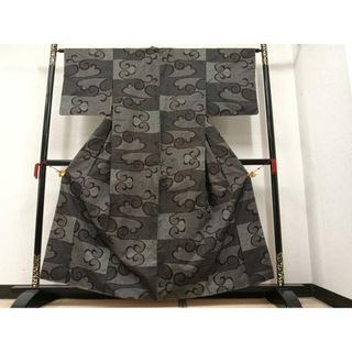 平和屋着物●本場大島紬　一元絣　唐草文　正絹　逸品　未使用　AAAY5956ph