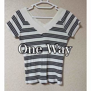 ワンウェイ(one*way)のOne Way ワンウェイ　ボーダー　サマーニット　トップス　半袖ニット(カットソー(半袖/袖なし))