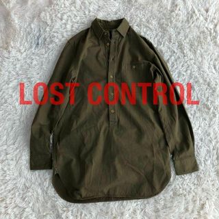 LOST CONTROLロストコントロールプルオーバーシャツ　オリーブ(シャツ)
