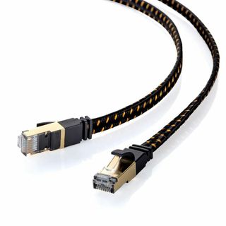【特価セール】サンワサプライ LANケーブル テレビ用 CAT8 メッシュフラッ