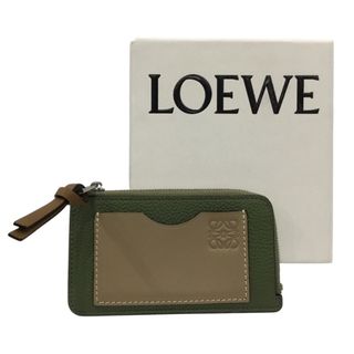 ロエベ(LOEWE)の【美品】LOEWE ロエベ アナグラム コインカードホルダー コインケース カードケース グリーン×サンドベージュ系 062112【中古】JA-22921(コインケース)