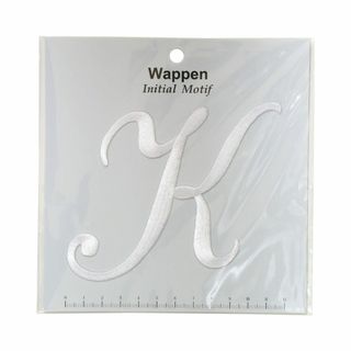 KIYOHARA イニシャル モチーフ ワッペン 筆記体 K 横10.5cm×縦
