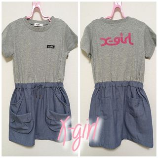 【130】エックスガール　半袖　ドッキング　ワンピース