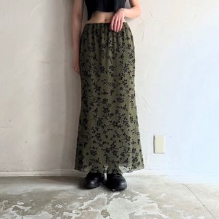 ヴィンテージ(VINTAGE)のflower flare skirt vintage(ロングスカート)