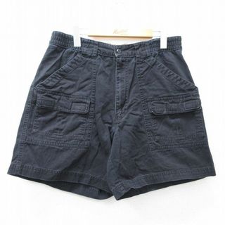 W33★古着 セントジョンズベイ ショート ブッシュ パンツ ショーツ メンズ コットン 黒 ブラック 25jul29 中古 ボトムス 短パン ショーパン(ワークパンツ/カーゴパンツ)