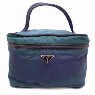 プラダ(PRADA)のPRADA ナイロン バニティバッグ 三角ロゴ シルバー金具 コスメ 化粧ポーチ(ポーチ)