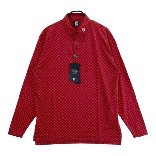 サイズ：2XL FOOT JOY フットジョイ  長袖ポロシャツ 総柄 レッド系 [240101496818] ゴルフウェア メンズ ストスト(ウエア)
