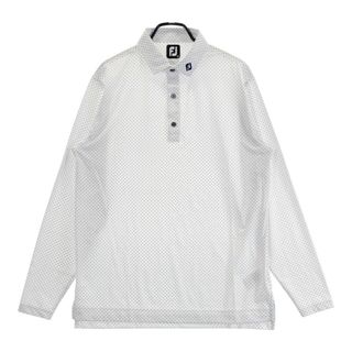 サイズ：2XL FOOT JOY フットジョイ  長袖ポロシャツ 総柄 ホワイト系 [240101496819] ゴルフウェア メンズ ストスト(ウエア)