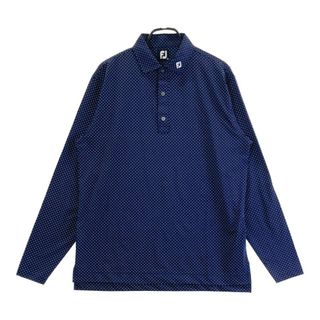 サイズ：2XL FOOT JOY フットジョイ  長袖ポロシャツ 総柄 ネイビー系 [240101496820] ゴルフウェア メンズ ストスト(ウエア)