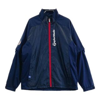 サイズ：M TAYLOR MADE テーラーメイド AF9893 2way ジップ ジャケット ボーダー柄 ネイビー系 [240101496845] ゴルフウェア メンズ ストスト(ウエア)