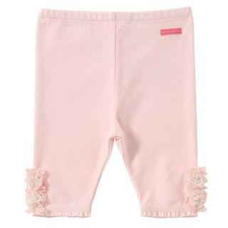 新品★ミキハウス レースフラワー付きストレッチ6分丈パンツ 