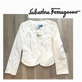 サルヴァトーレフェラガモ(Salvatore Ferragamo)のフェラガモ　ノーカラージャケット　正規品(ノーカラージャケット)