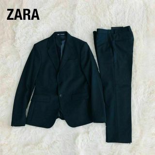 ザラ(ZARA)のZARAザラセットアップスーツ　スリムフィット　ネイビー　紺色　46(セットアップ)