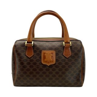 セリーヌ(CELINE)の☆☆CELINE セリーヌ マカフダム柄 PVCxレザー ヴィンテージ M12 ブラウン ミニボストンバッグ(ハンドバッグ)